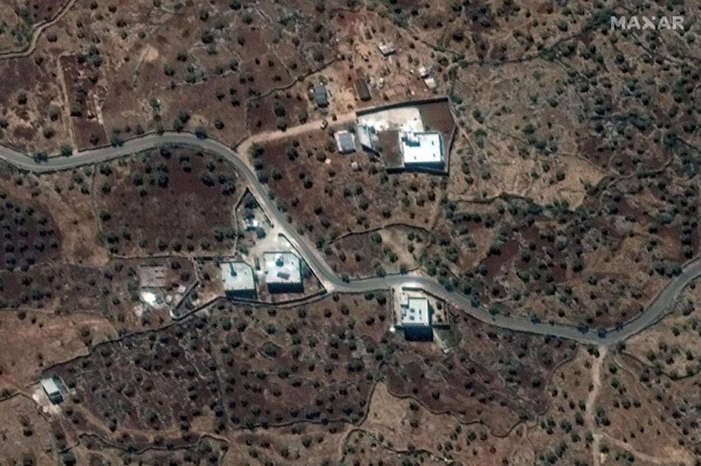 Una veduta aerea dell'ultimo nascondiglio di al-Baghdadi (Ansa)