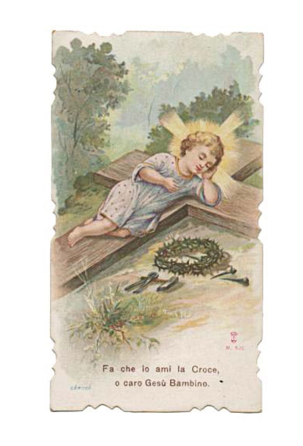 Un santino stampato dai carmelitani scalzi di Milano alla fine dell’Ottocento