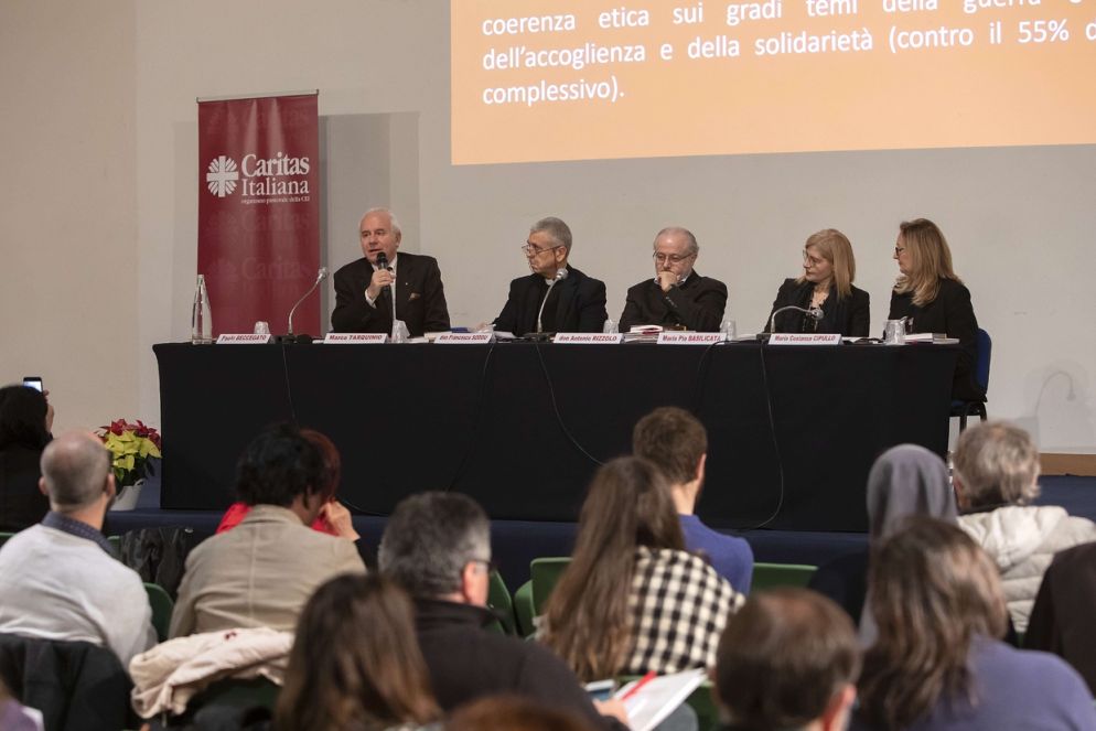 Da sinistra: Marco Tarquinio, don Francesco Soddu, don Antonio Rizzolo, Maria Pia Basilicata e Maria Costanza Cipullo del MIUR