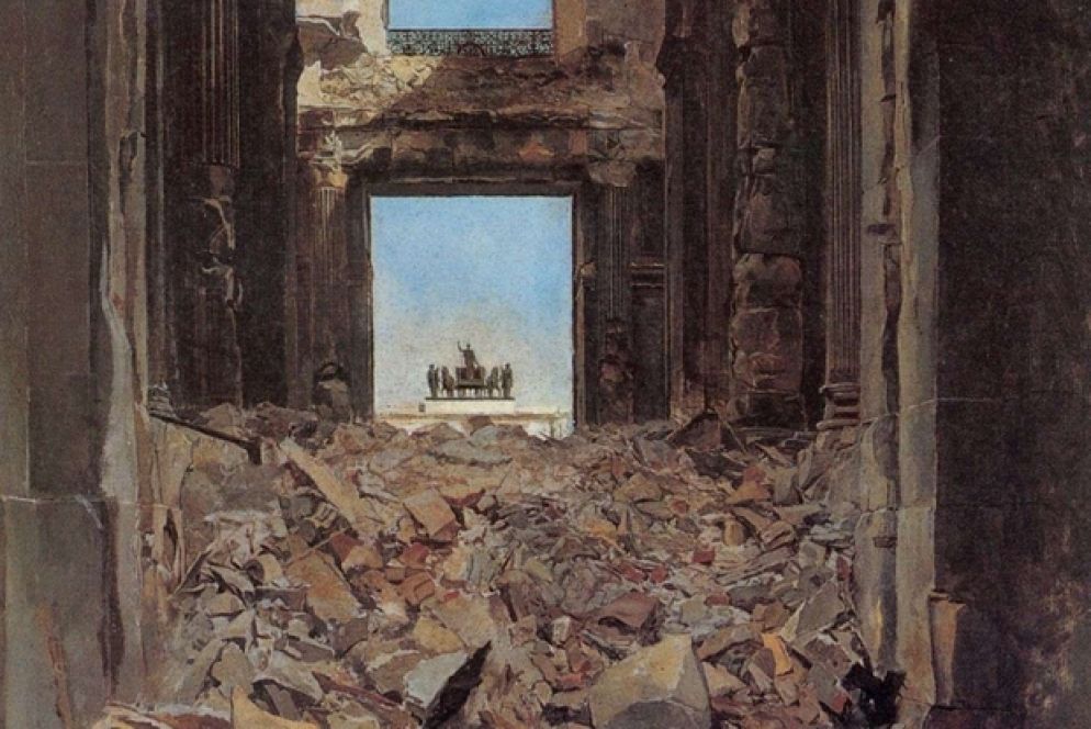 Il dipinto con cui Ernest Meissonier ricorda il Palazzo delle Tuileries in rovina durante i tumulti della Comune nel 1871