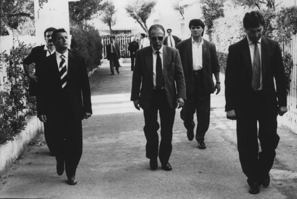 Paolo Borsellino, al centro (archivio Ansa)