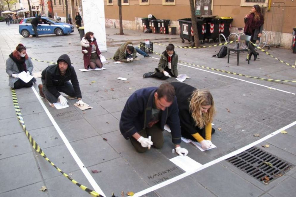 via del Pigneto, Roma. Saccomani e i suoi collaboratori