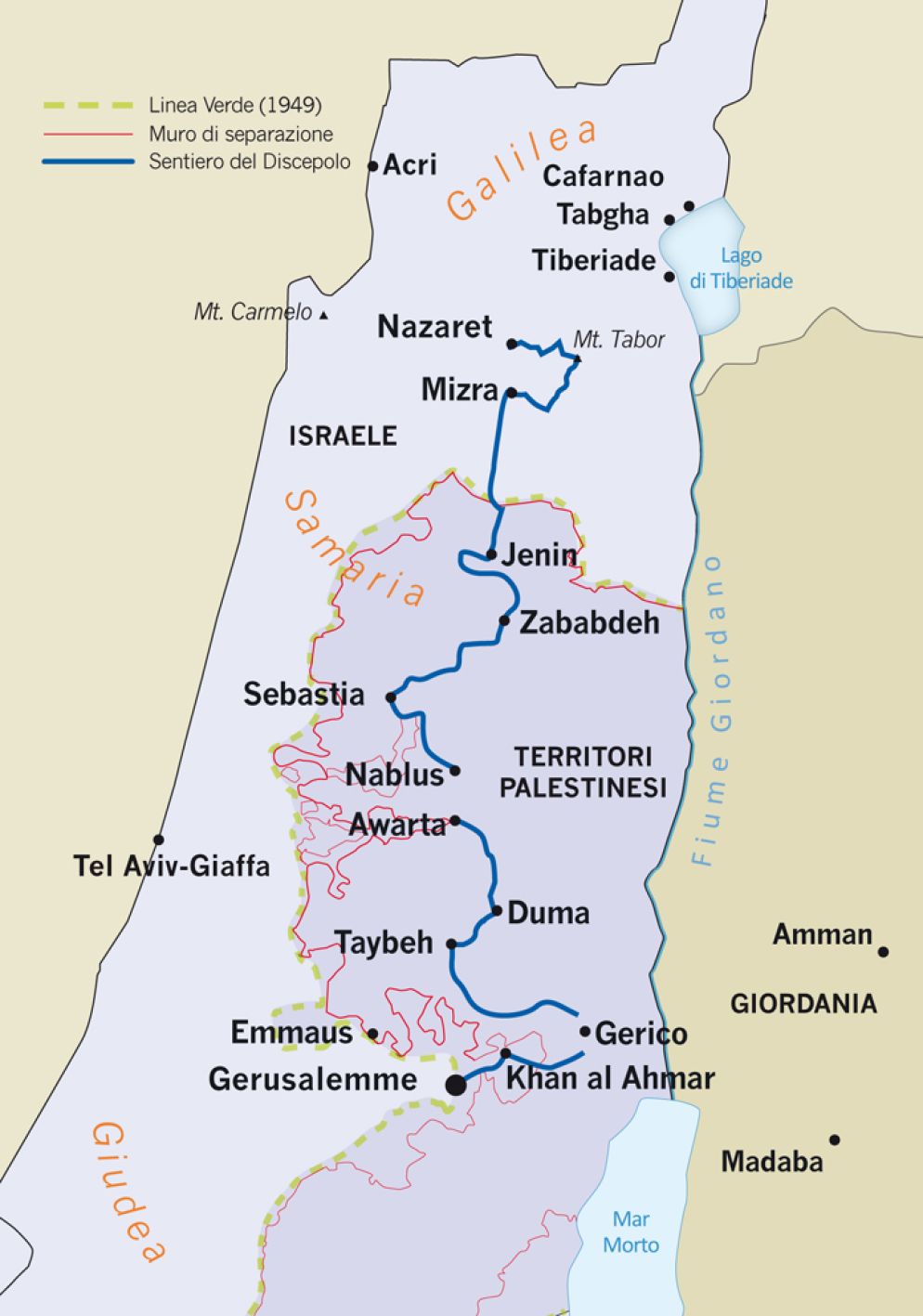 Il «Sentiero del Discepolo»: 200 chilometri a piedi da Nazareth a Gerusalemme