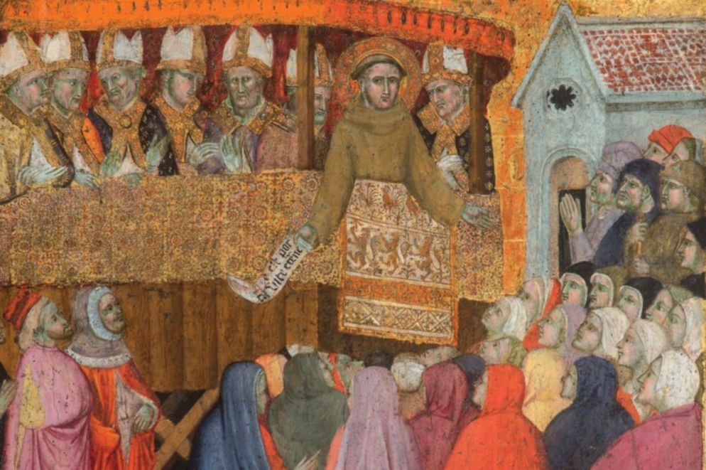 La pala con l'annuncio del Perdono di Assisi da parte di san Francesco