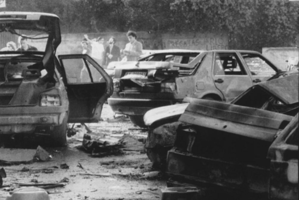 La strage di via D'Amelio. Morirono il magistrato e cinque poliziotti di scorta (archivio Ansa)