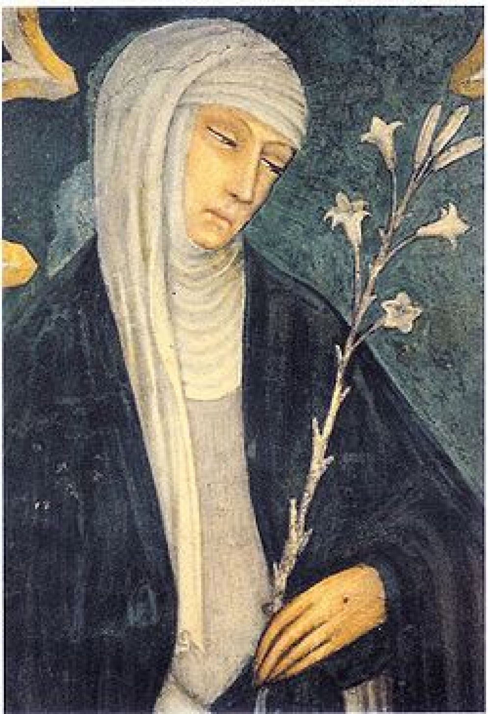 Un dipinto che raffigura santa Caterina da Siena (1347-1380) - *
