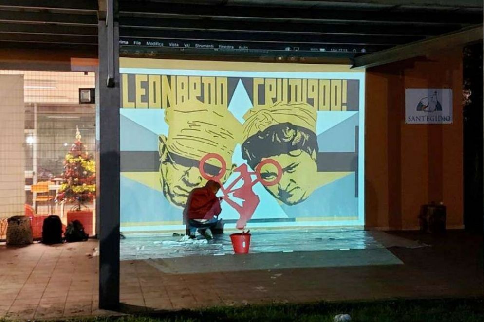 Ultimi ritocchi ieri sera in vista dell'inaugurazione