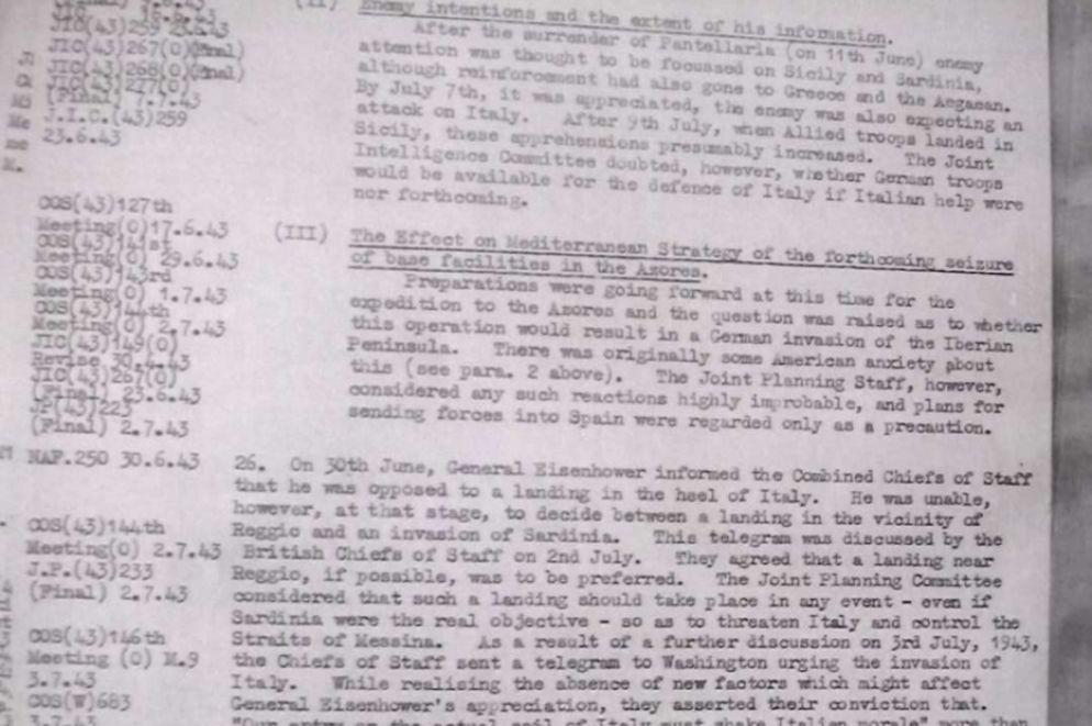 L'appunto di Churchill ai suoi generali che lo storico Zani ha inserito nel libro sull'affondamento del Santa Lucia - documento dai Kew Gardens di Londra