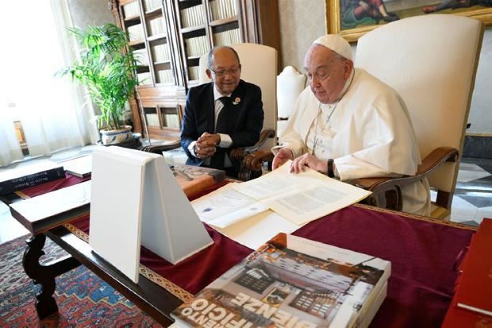 Il presidente ad hinterim di Haiti, Leslie Voltaire, è stato ricevuto in udienza dal Papa il 25 gennaio 2025 - VATICAN MEDIA Divisione Foto