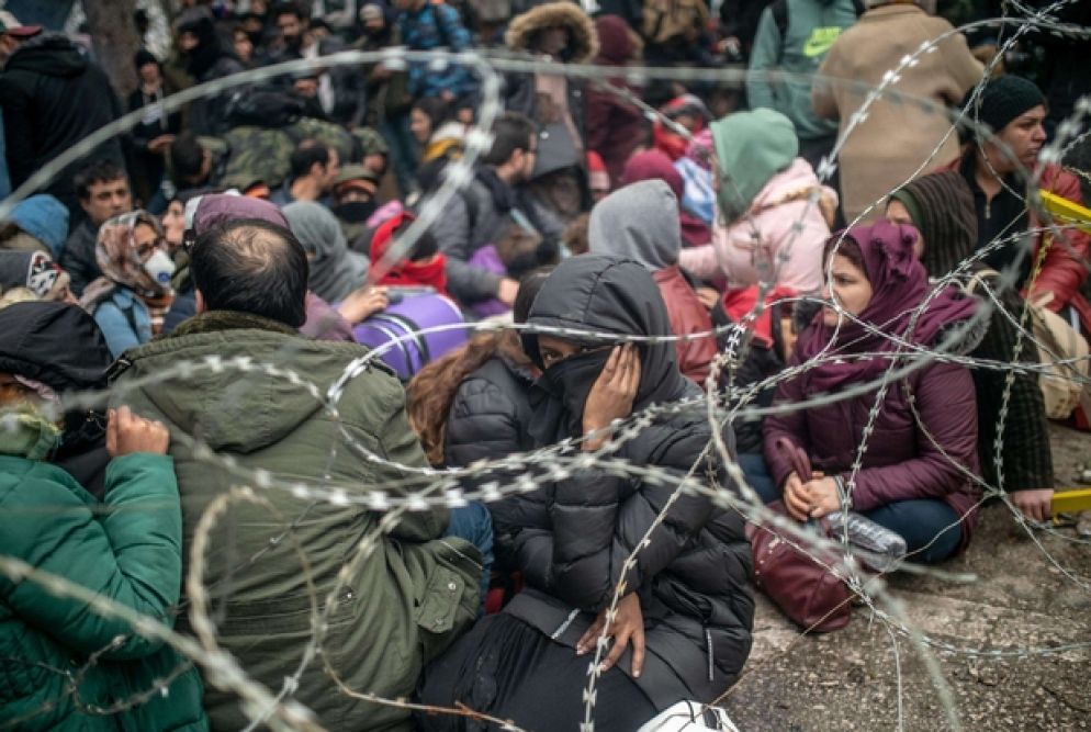 Il reticolato nella zona di confine tra Turchia e Grecia a Pazarkule - Ansa