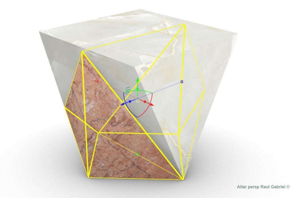Raul Gabriel, il progetto dell'altare con la struttura generativa e le linee di forza della forma - Courtesy dell’artista