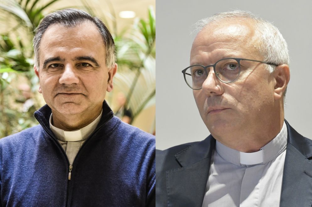 Monsignor Castellucci (a sinistra) e monsignor Baturi - Combo di foto Siciliani