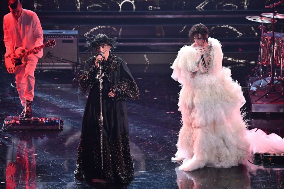 Fiorello e Achille Lauro nella serata di venerdì 5 marzo - Ansa