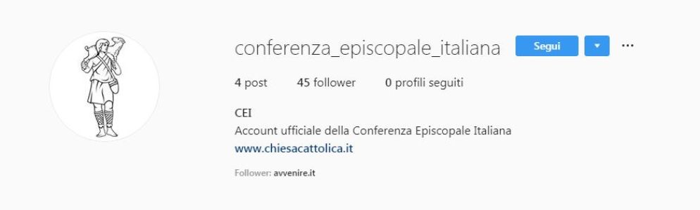 L'account Instagram della Conferenza Episcopale Italiana - .