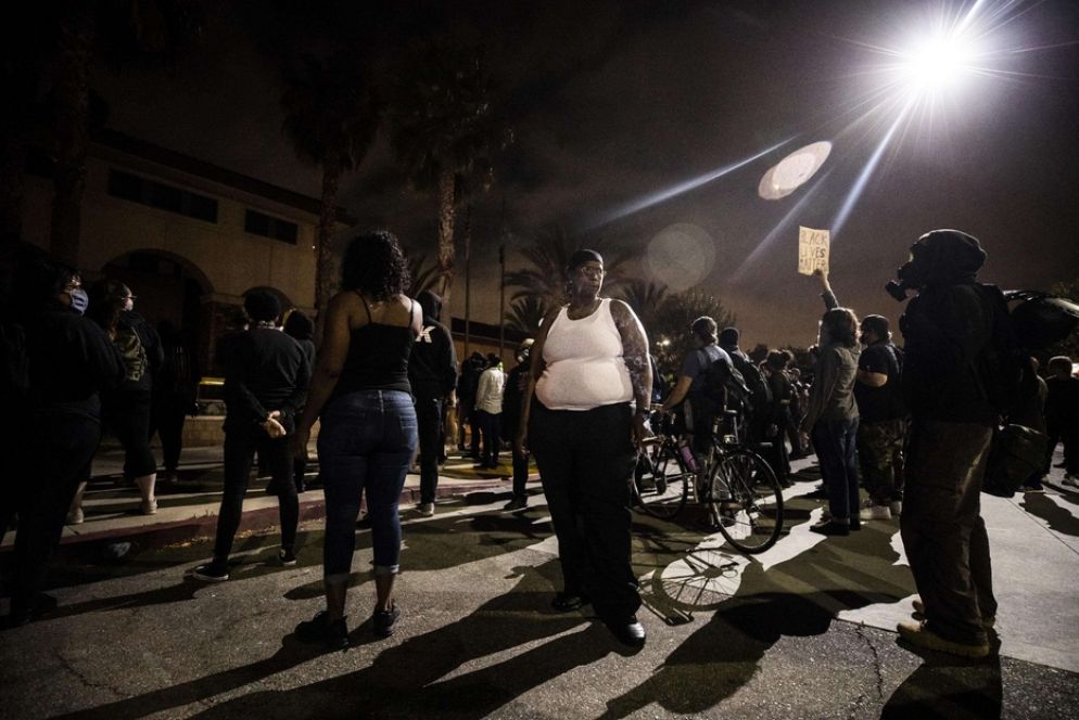 Un momento delle manifestazioni a Los Angeles - Ansa