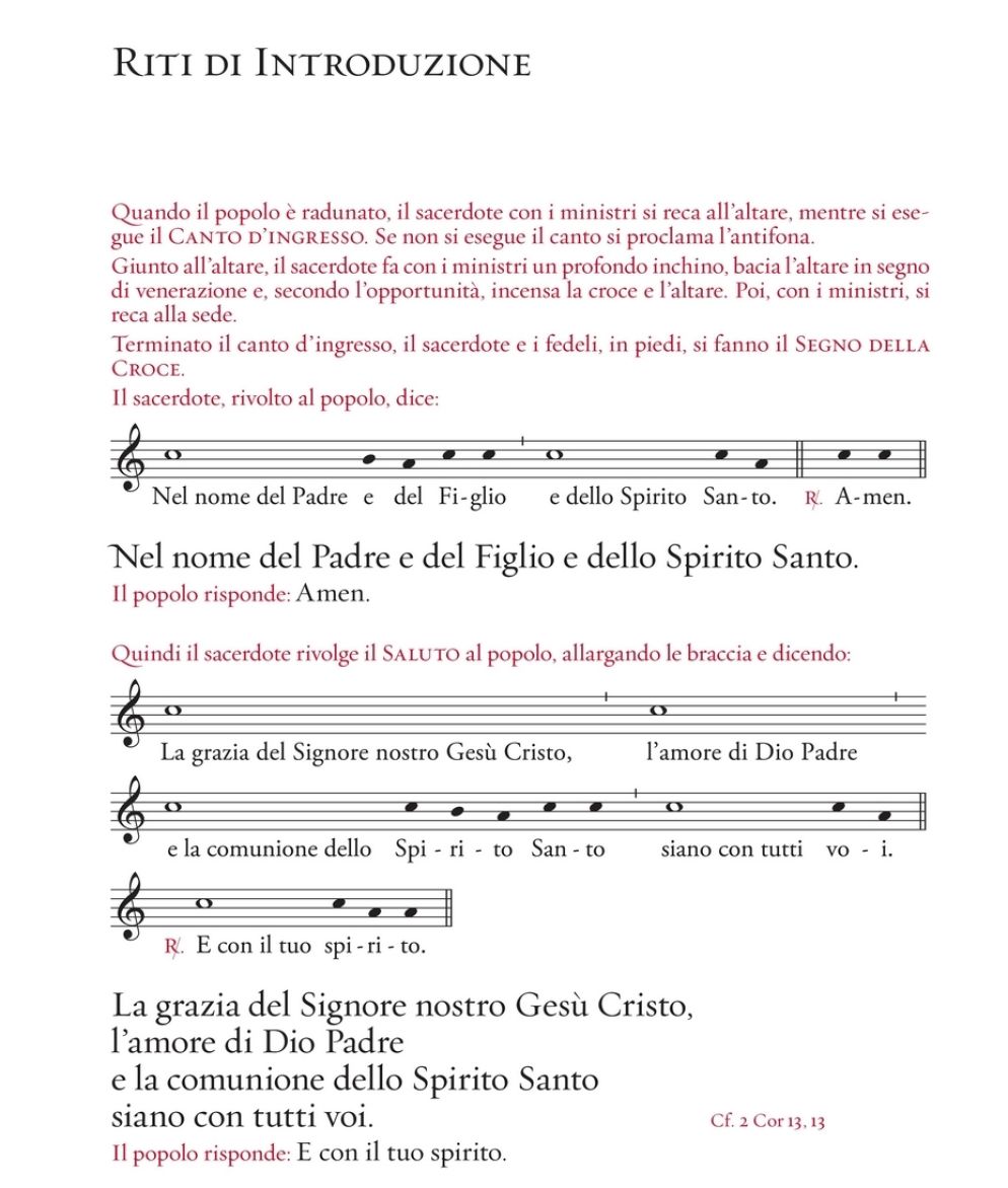 Una pagina tratta dal nuovo Messale Romano in italiano - Avvenire