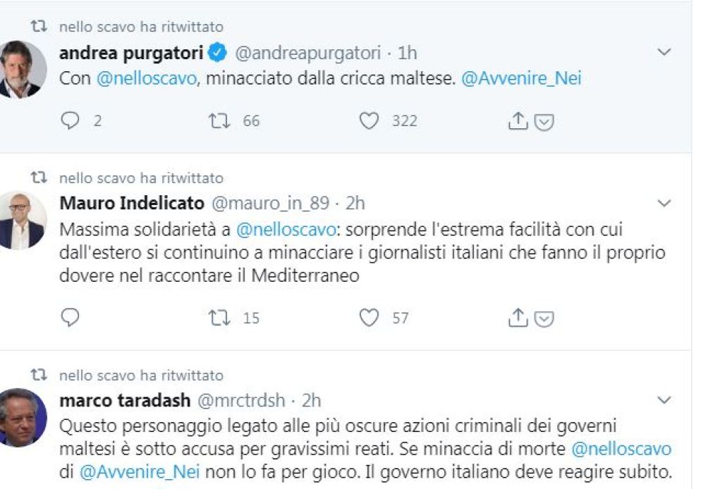 Solidarietà a Nello Scavo su Twitter - Twitter