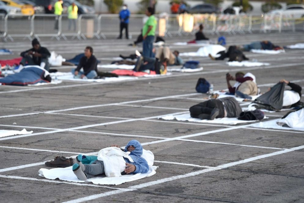 Il parcheggio di Las Vegas che «ospita» i senza dimora - Ansa
