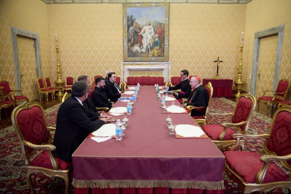 L'incontro fra il presidente Zelensky e il cardinale Parolin a Roma - Presidenza ucraina
