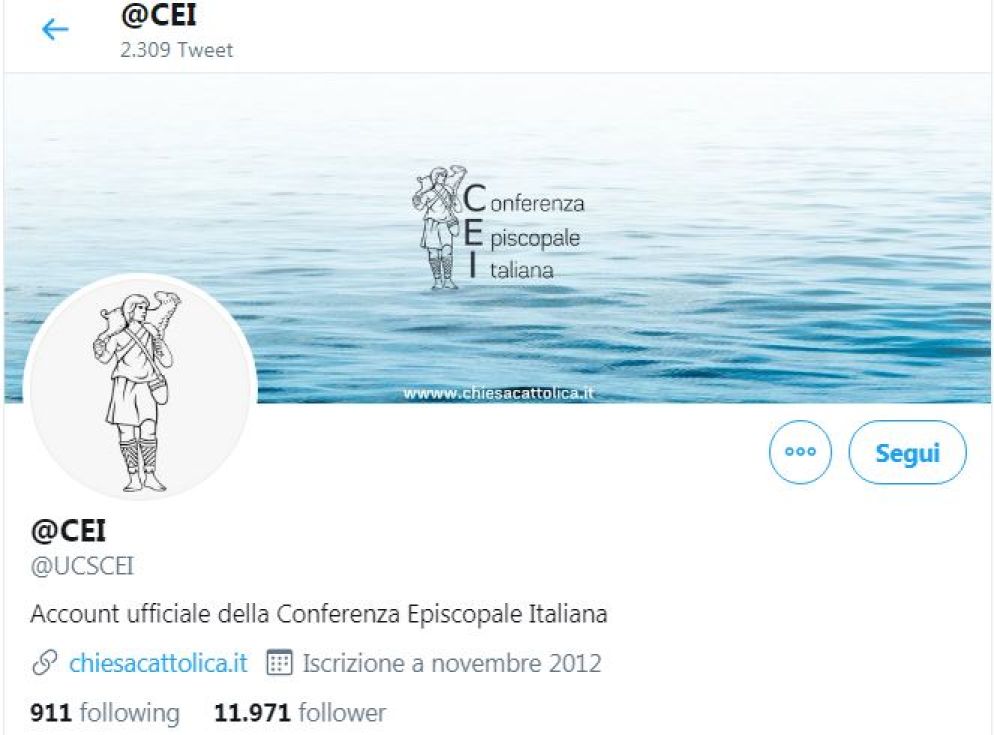 L'account twitter della Conferenza Episcopale Italiana - .