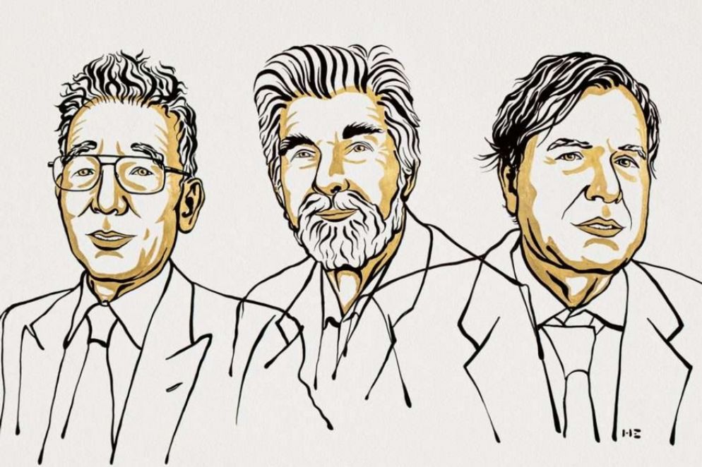 I tre premiati. Da sinistra: Syukuro Manabe, Klaus Hasselmann e Giorgio Parisi - Nobel Prize Outreach / Niklas Elmehed