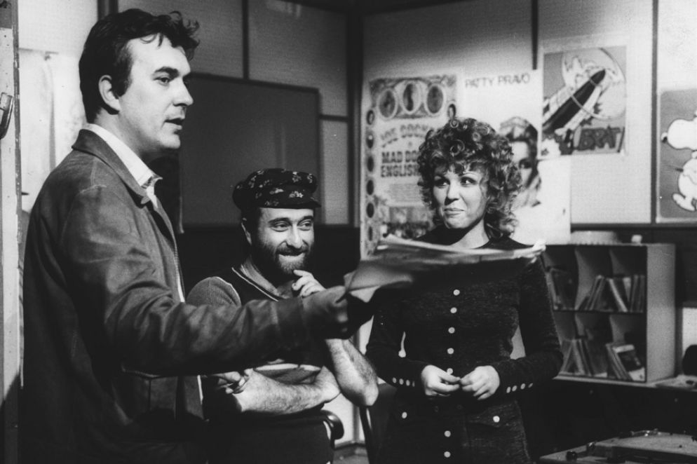 Lucio Dalla tra Luciano Pinelli e Federica Taddei a "Gli eroi di cartone" - Archivio Avvenire