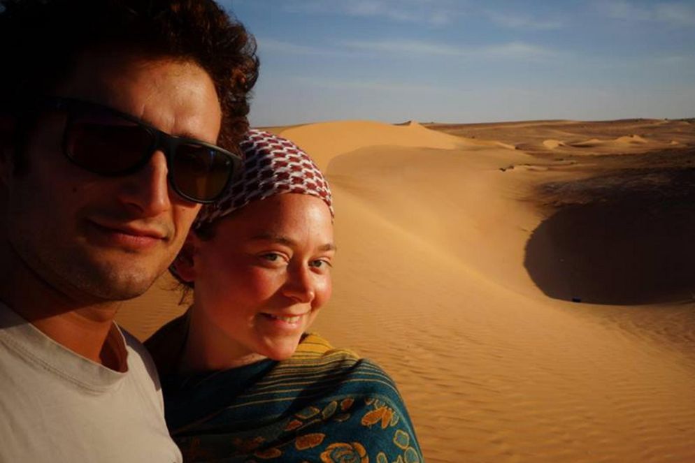 Luca Tacchetto e Edith Blais, in una foto del loro viaggio attraverso l'Africa, fermatosi in Burkina Faso dov'erano scomparsi nel dicembre 2018 - Ansa