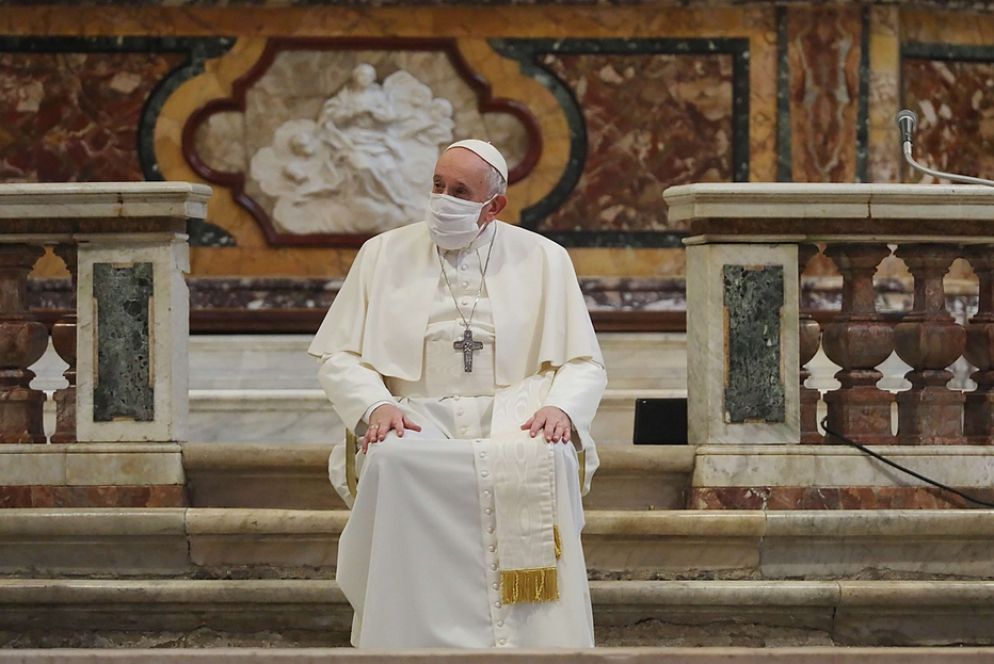 Papa Francesco nella basilica dell'Ara Coeli - Siciliani
