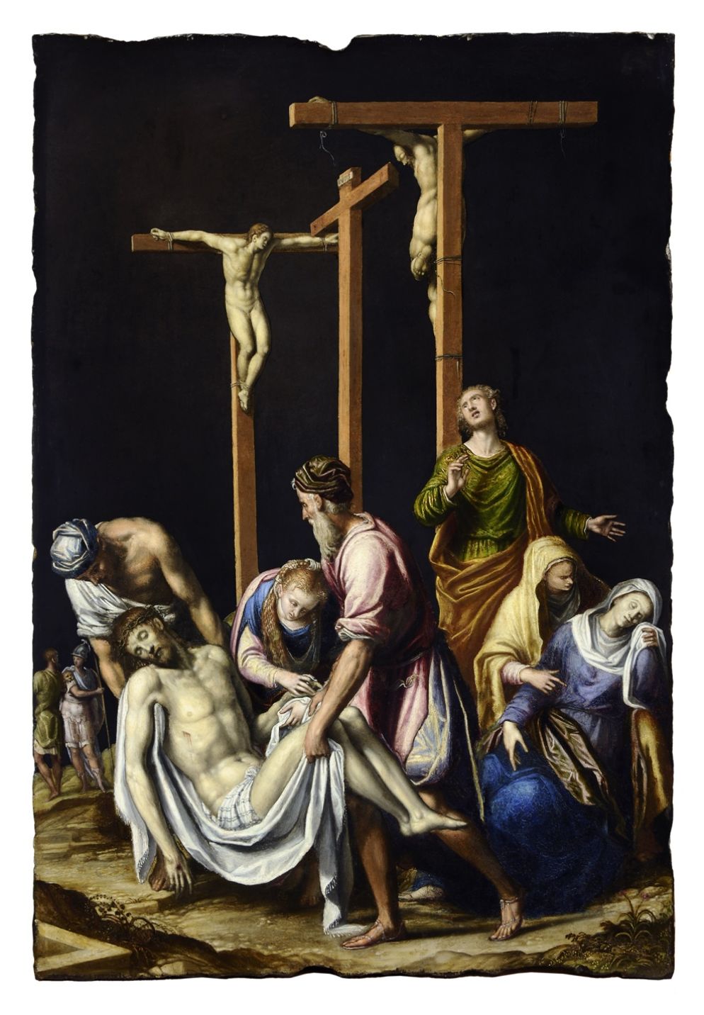 Simone Peterzano, "Deposizione di Cristo dalla croce", olio su ardesia. Musée des Beaux-Arts de Strasbourg - (Musées de Strasbourg, M. Bertola)