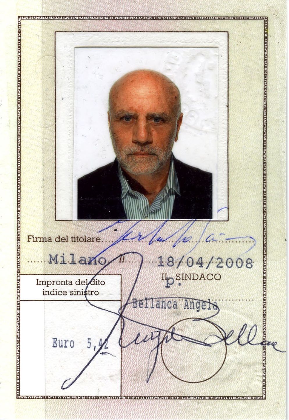 Carta d'Identità di Ferdinando Scianna, 2008