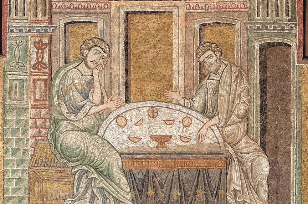 “La scomparsa del Risorto”, mosaico del Duomo di Monreale (XII secolo) - Immagine dal volume di François Boespflug “Il giorno di Pasqua nell’arte” (Jaca Book/Academy for Christian art)