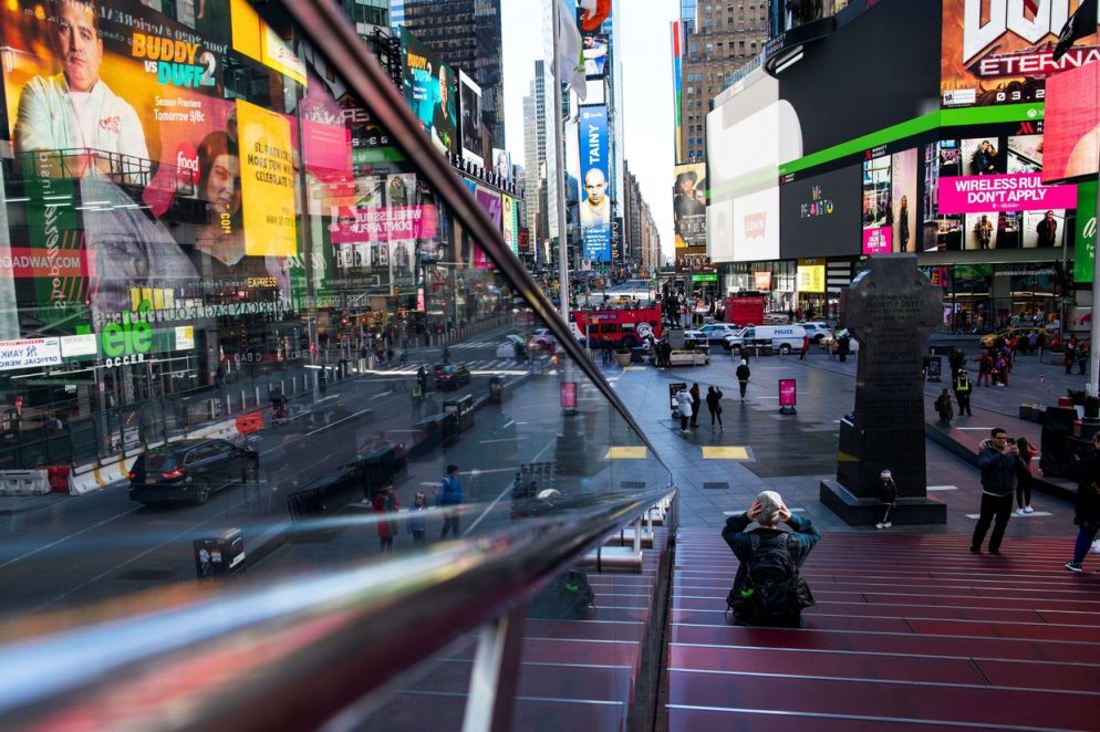 Times Square, a New York, semideserta - Reuters