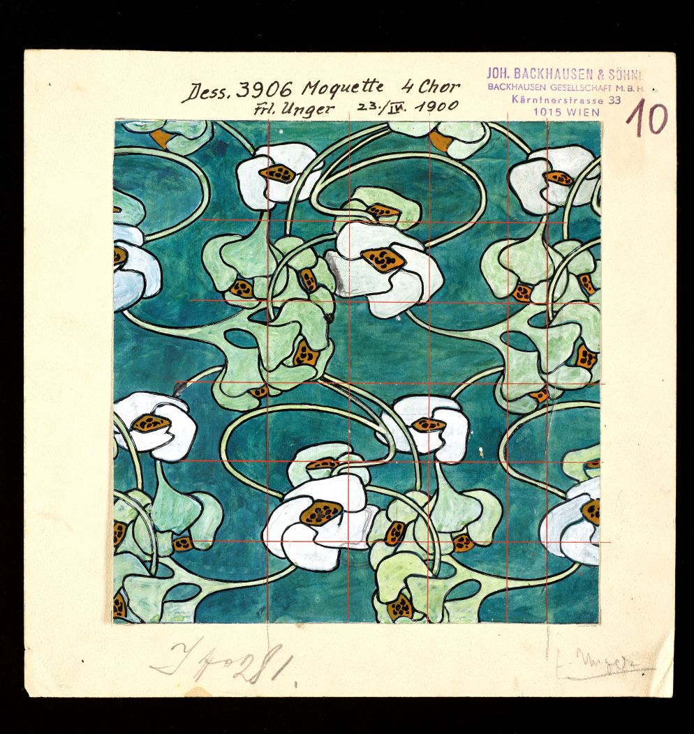 Else Unger, Progetto per stoffa, 1900 - Erpac FVG