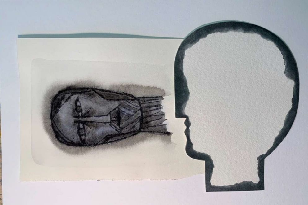 Uno dei quattro disegni di Mimmo Paladino contenuti nel libro - Mimmo Paladino