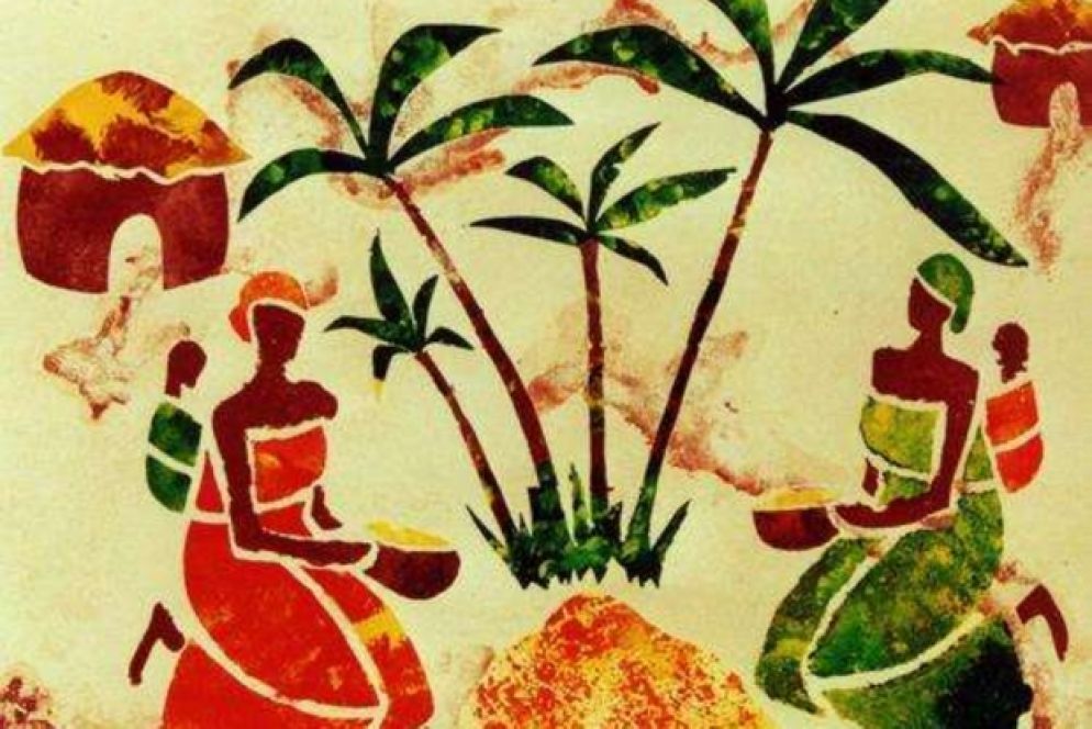 Uno dei dipinti di Sabrina, intitolato "Il raccolto"