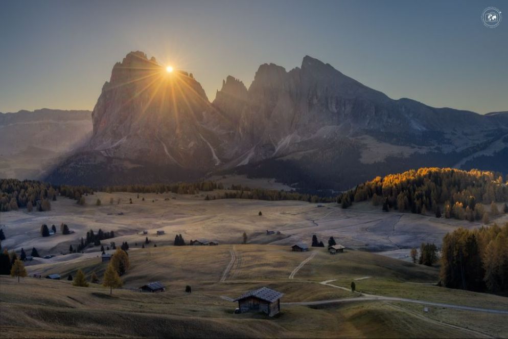Dolomiti, alba al Seiser Alm