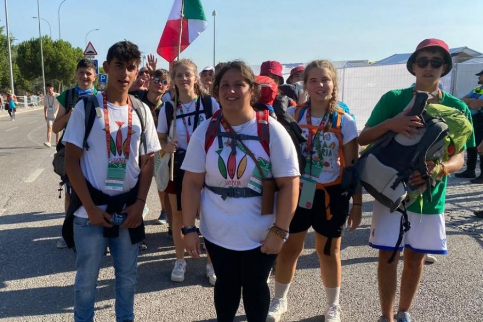 Alcuni ragazzi della delegazione della diocesi di Savona