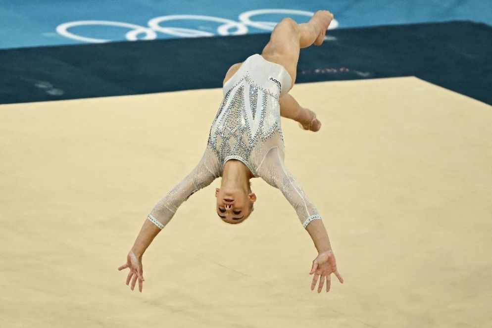 Alice D'Amato in gara nel corpo libero