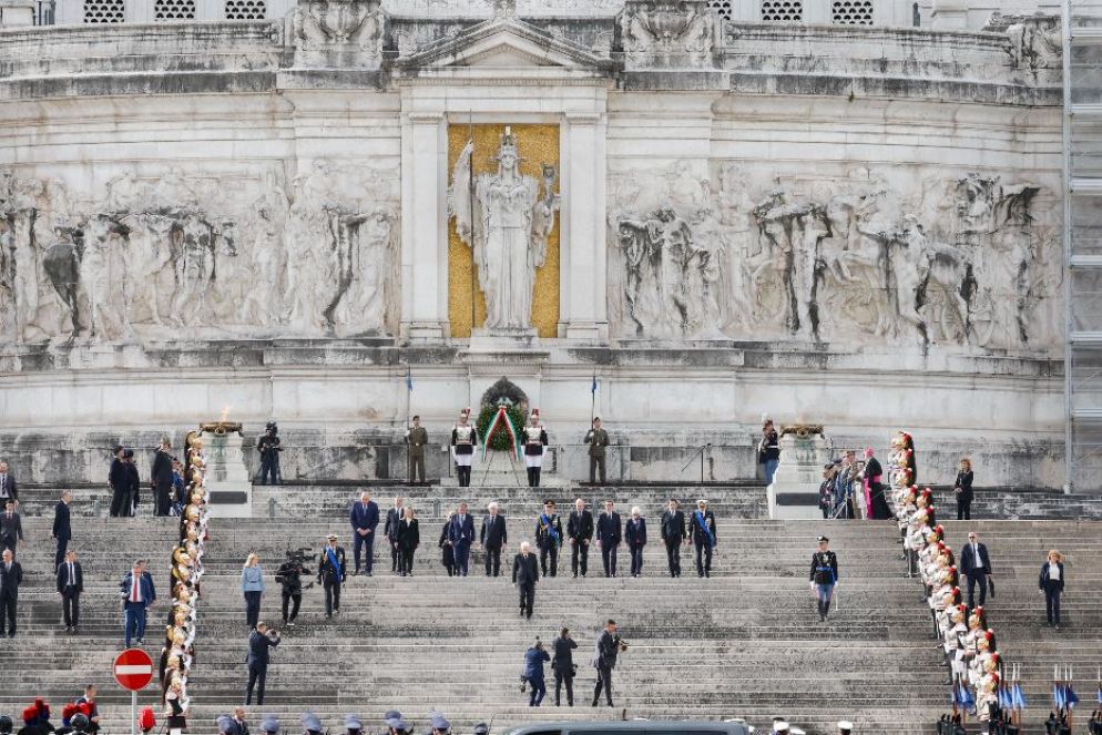 Festa della Liberazione cerimonia all' Altare della Patria