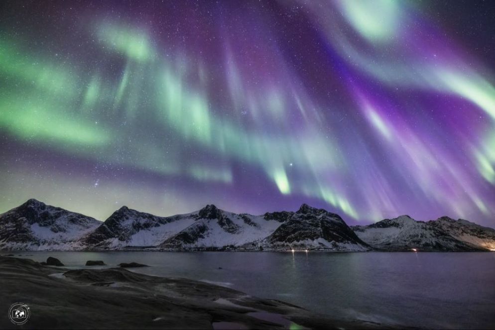 Aurora sull'isola di Senja, Norvegia