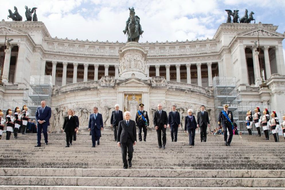 Festa della Liberazione cerimonia all' Altare della Patria