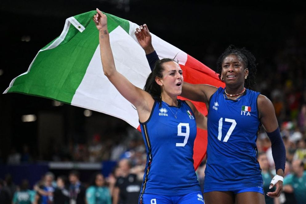 Le pallavoliste Caterina Chiara Bosetti e Myriam Fatime Sylla