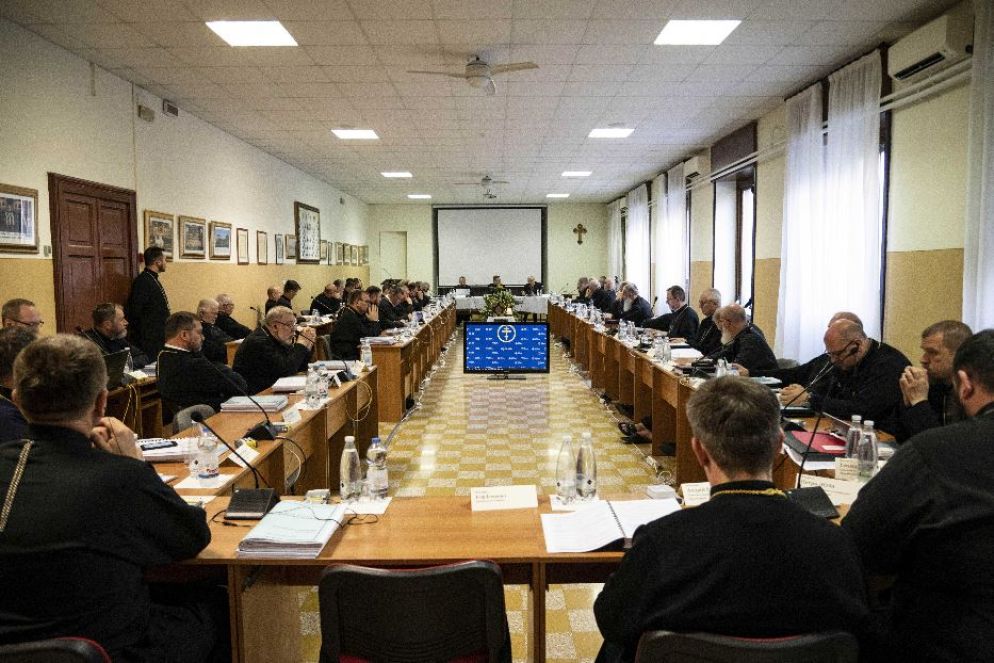 Il presidente della Cei, cardinale Matteo Zuppi, ospite del Sinodo della Chiesa greco-cattolica ucraina in corso a Roma - Siciliani-Cei