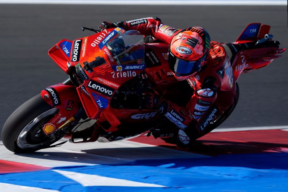 Bagnaia in azione al Gp di San Marino - Ansa