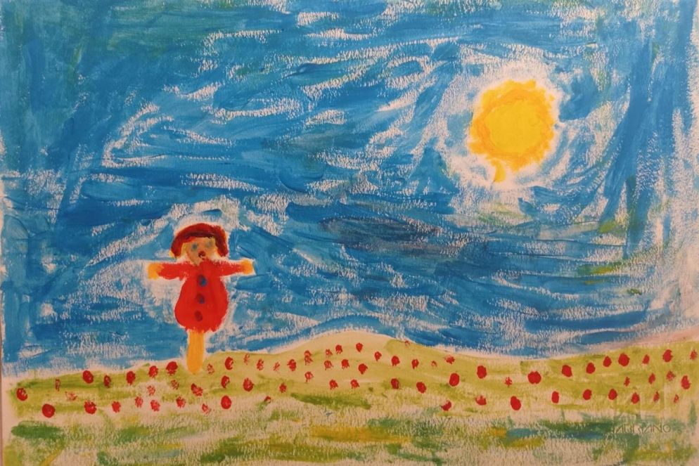 All'aperto, su un prato al sole. Il disegno di una detenuta - L'arte non ha sbarre