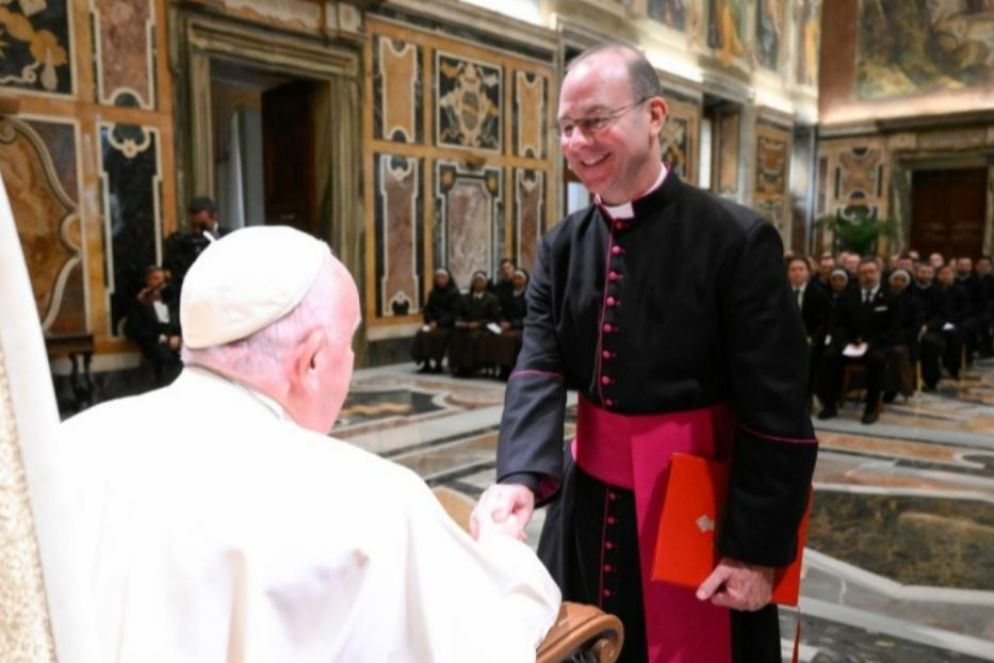 Un momento dell'udienza alla Comunità del Pontificio Collegio Americano del Nord nella Sala Clementina (14 gennaio 2023) - Vatican Media