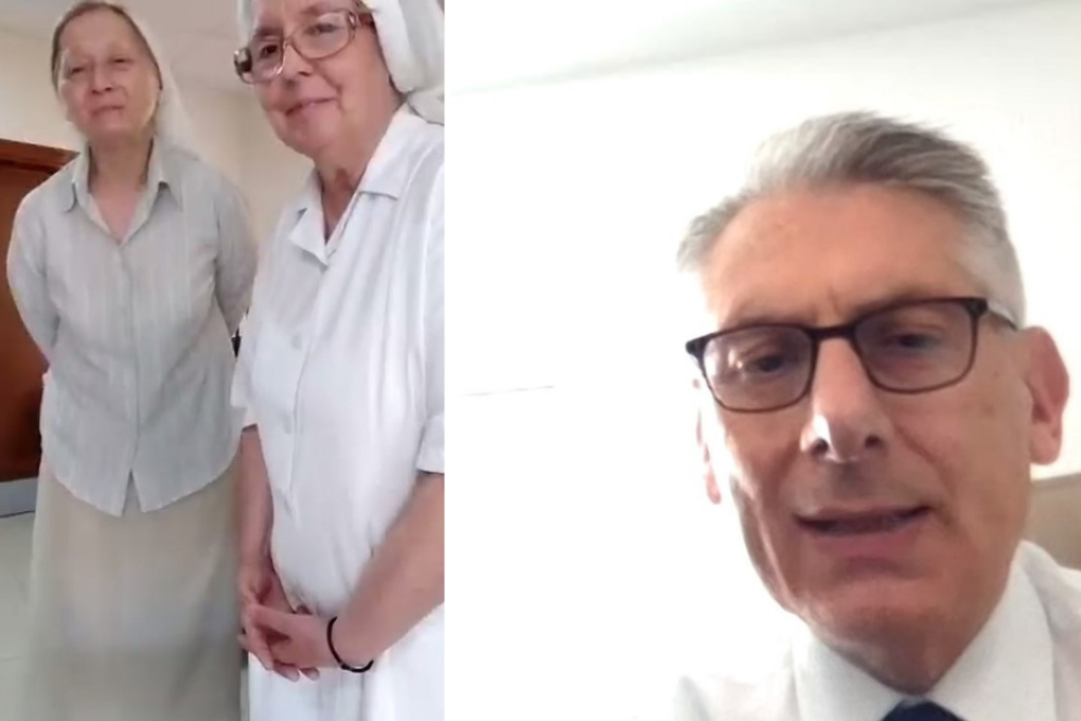 Il video collegamento con il presidente dell'ospedale della Santa Sede Tiziano Onesti - Ospedale pediatrico Bambino Gesù