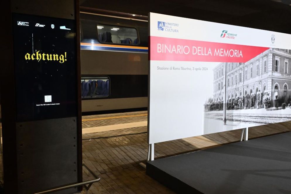 L'installazione al binario 1 della Stazione Tiburtina - ANSA