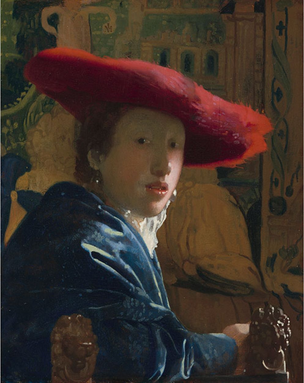 Jan Vermeer, "Ragazza con il cappello rosso". Washington, National Gallery of Art