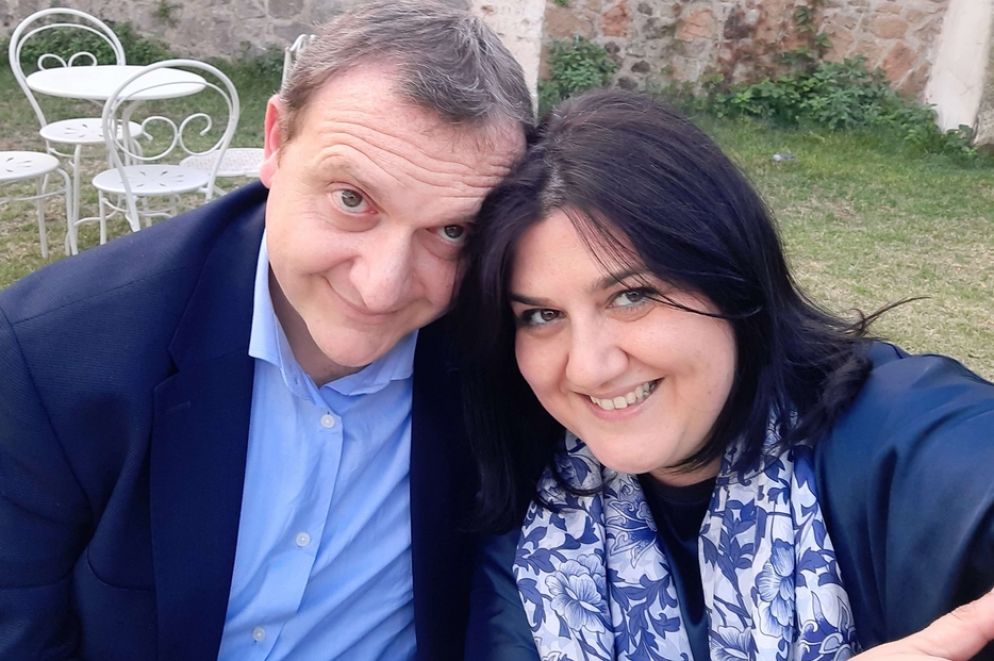 Giulia Di Gregorio con il marito Emiliano Paris